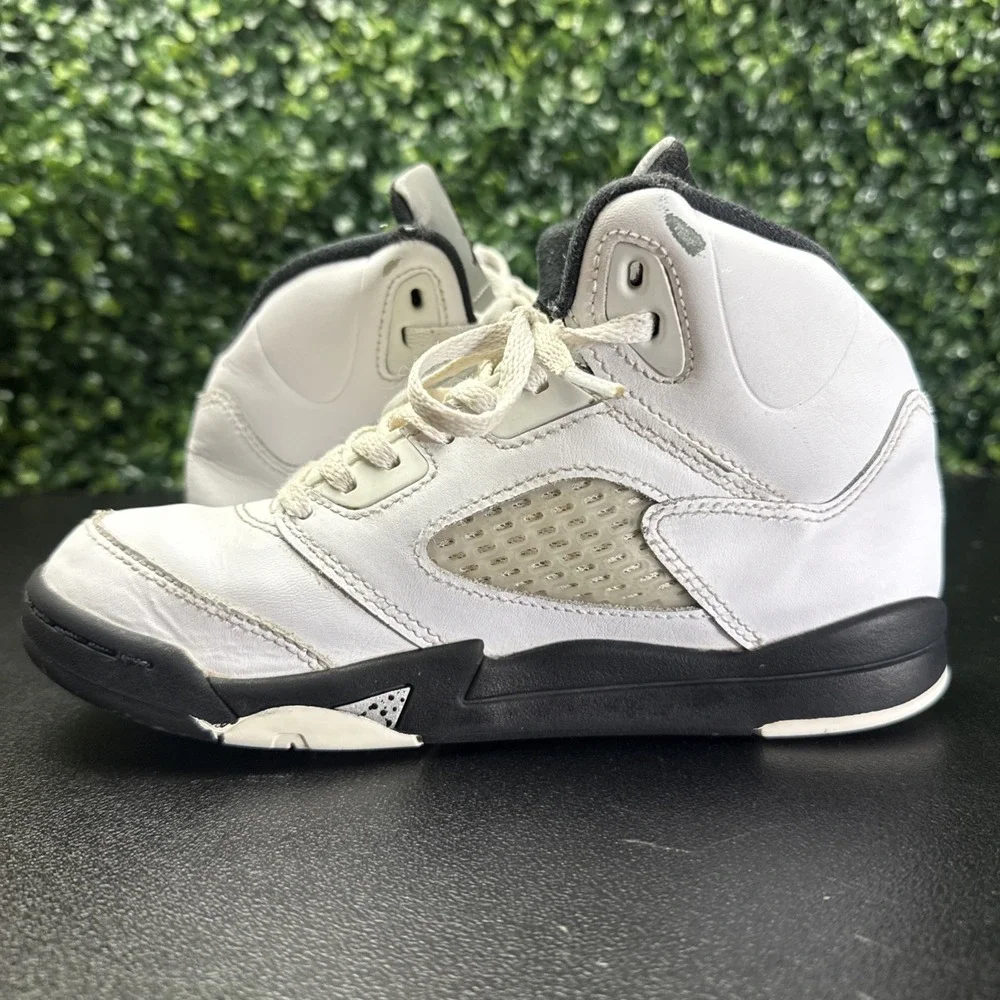 Jordan Air Jordan 5 Shoes Kids Size 3y White/Black/Gray Sneakers